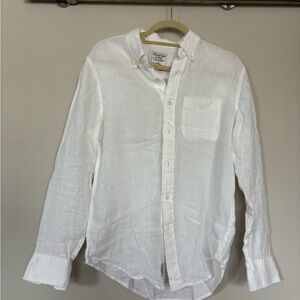 Abercrombie & Fitch White Linen Button-Down Shirt